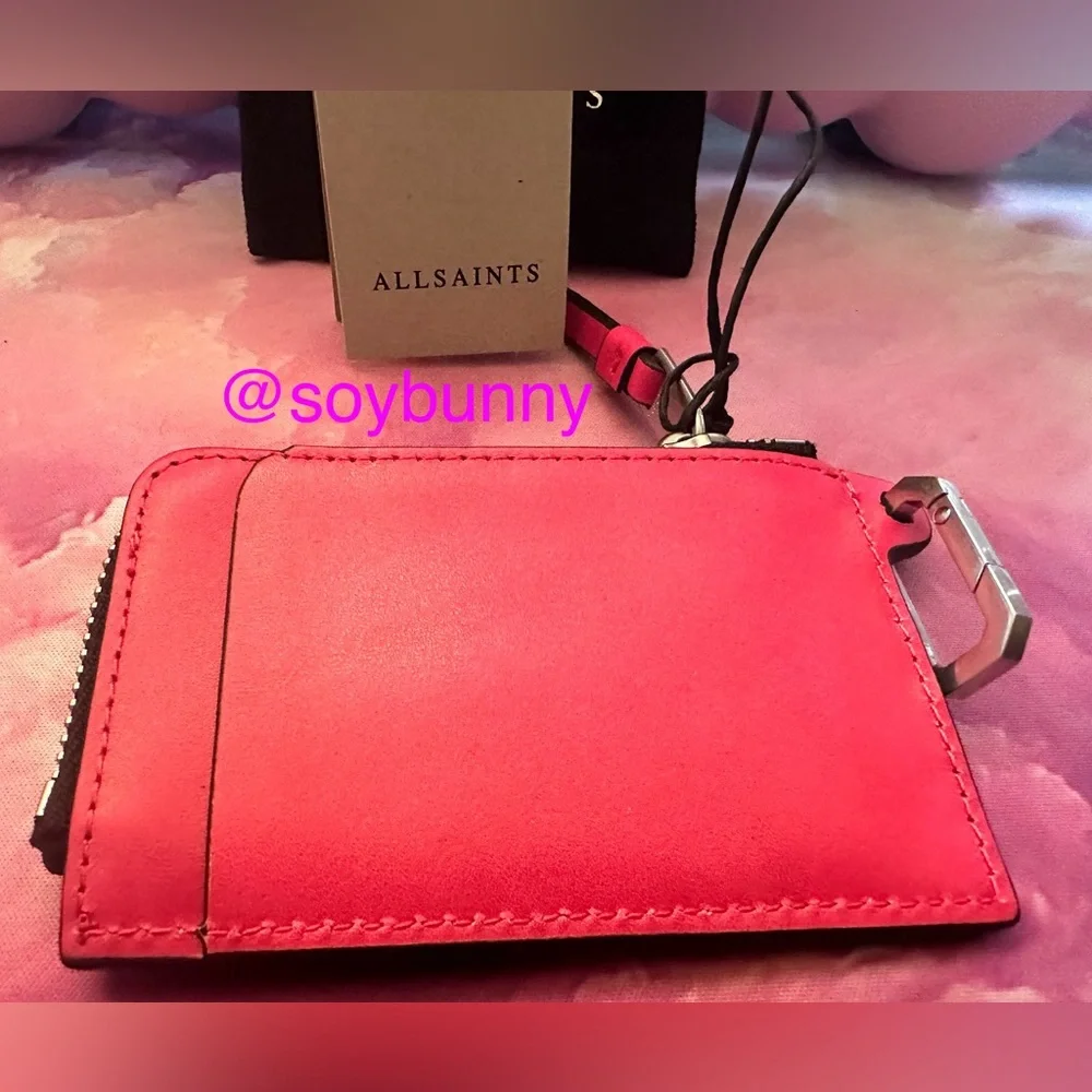 AllSaints Remy Leather Wallet (NWT; Hot Pink)